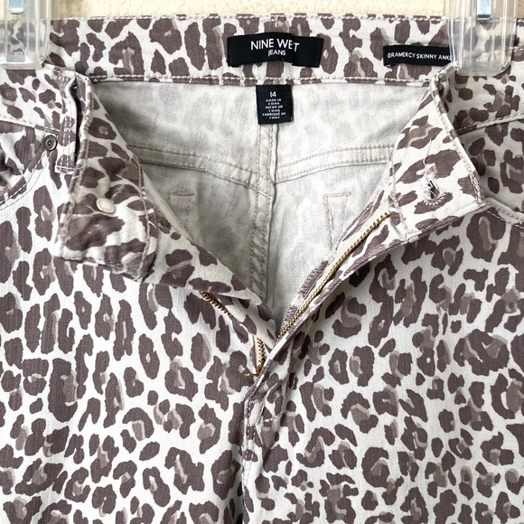 Nine West 14 Leopard Print Gramercy Skinny Ankle Jeans Pants - Picture 12 of 16